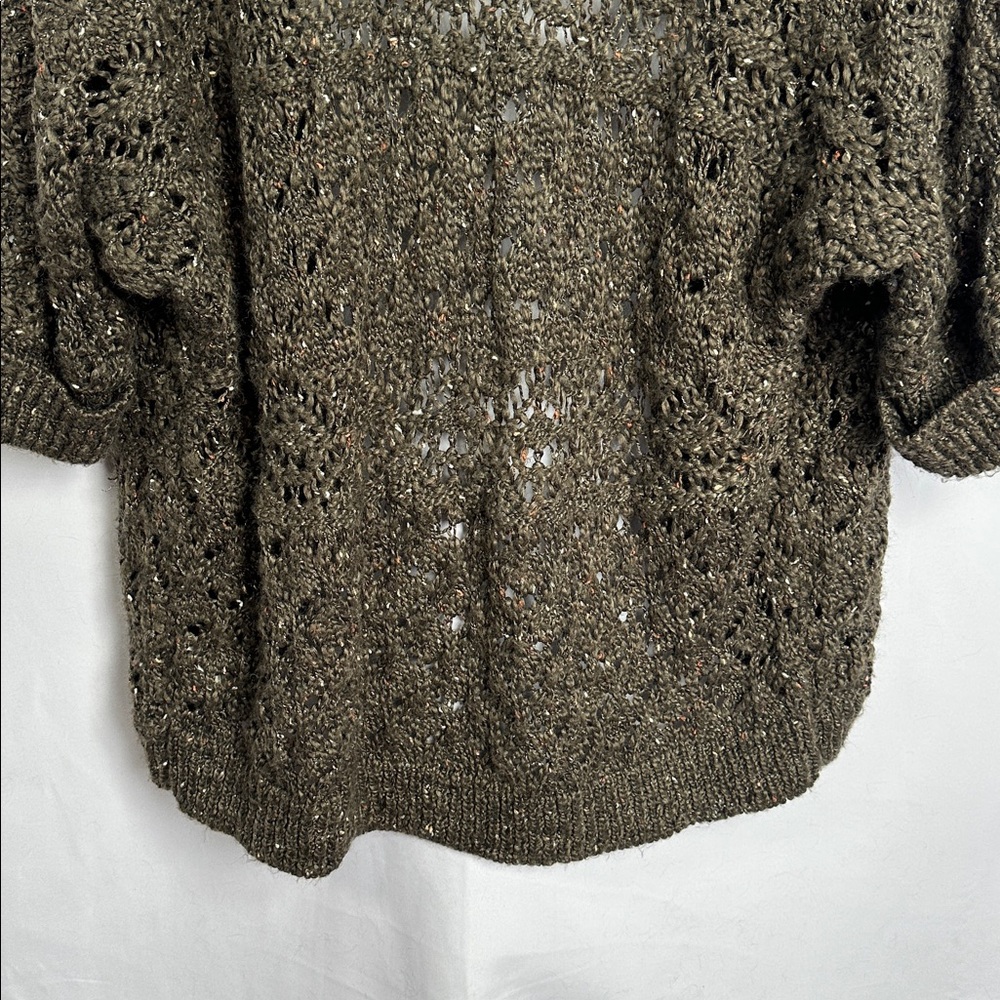 Denver Hayes Women’s Open Knit Cardigan Sweater Size L Brown Longline - Picture 7 of 8